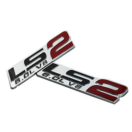 【並行輸入品】2X LS2 6.0L V8 エンブレムバッジ ブルー 3D 立体 強粘着 GM LS2用 (レッド ブラック シルバー) 2Xの画像