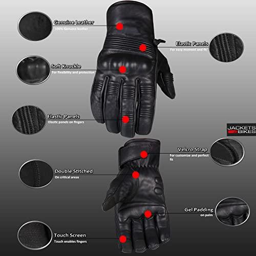 【並行輸入品】Jackets 4 Bikes Men's Motorcycle Gloves Premium Leather Street Pの画像