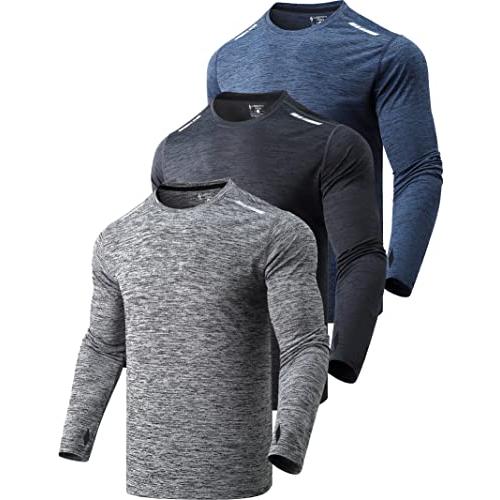 【並行輸入品】[ｋａｉｒａｆｕ] 3 Pack Mens Long Sleeve T Shirts Dry Fit Casual Outdoor_1