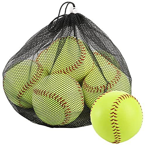 【並行輸入品】Tebery 6 Pack Yellow Sports Practice Softballs, 12 Inch Officialの画像