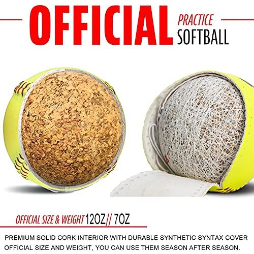 【並行輸入品】Tebery 6 Pack Yellow Sports Practice Softballs, 12 Inch Officialの画像