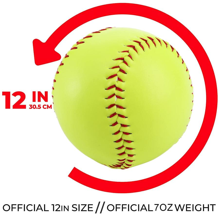 【並行輸入品】Tebery 6 Pack Yellow Sports Practice Softballs, 12 Inch Officialの画像