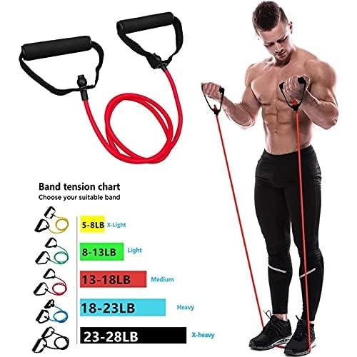 【並行輸入品】5 Levels Resistance Bands with Handles Yoga Pull Rope Elastic Fit　並行_2