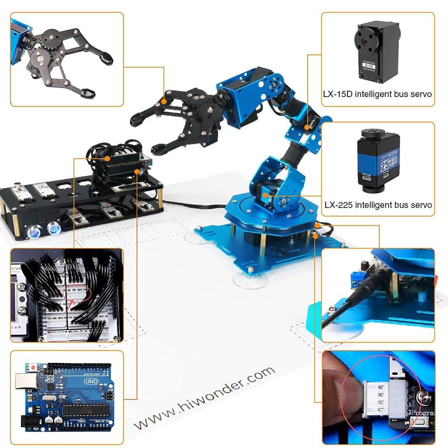 xArm UNO ロボットアーム 6DOF ロボットアームキット 二次開発 Arduino IDE対応 DIYプログラミングロボッ 並行輸入品｜import-tabaido｜09