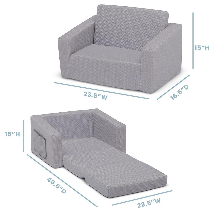 【並行輸入品】Delta Children Serta Cozee Flip Out Memory Foam Chair Grey　_2