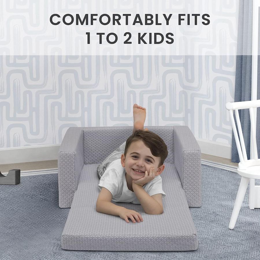 【並行輸入品】Delta Children Serta Cozee Flip Out Memory Foam Chair Grey　_3