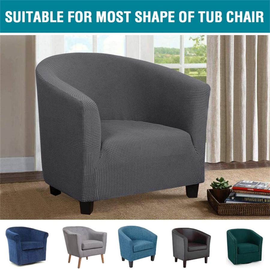 【並行輸入品】XJHKG Tub Chair Cover， Stretch Washable Knitted Tub Barrel Batht_3