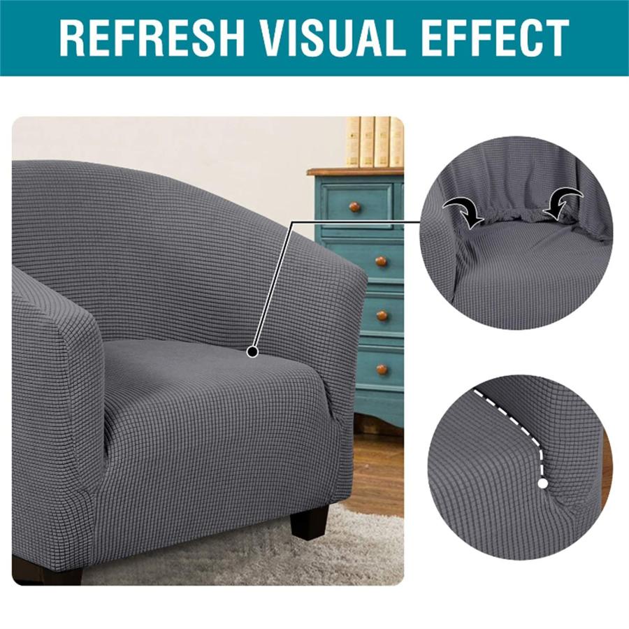 【並行輸入品】XJHKG Tub Chair Cover， Stretch Washable Knitted Tub Barrel Batht_9