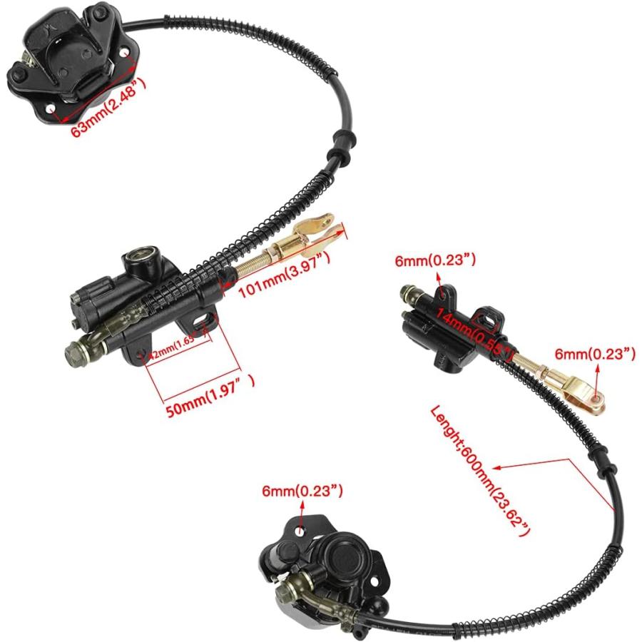 【並行輸入品】FVRITO Rear Foot Brake Master Cylinder Caliper Assembly for 50cc  並行_3