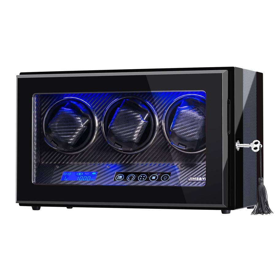 【並行輸入品】自動巻き時計用ワインダー 日本製マブチモーター付きアップグレードウォッチワインダー LCDタッチスクリーンコントロール内蔵 ピアノの画像