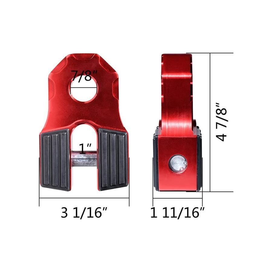 2X Flat Winch Shackle Mount Set Aluminum Alloy Rescue Trailer Ho 並行輸入品｜import-tabaido｜04