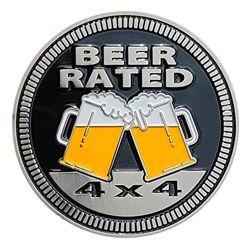 【並行輸入品】Badge Glow “Beer Rated” 4x4 Metal Automotive Badge Specifically D_1