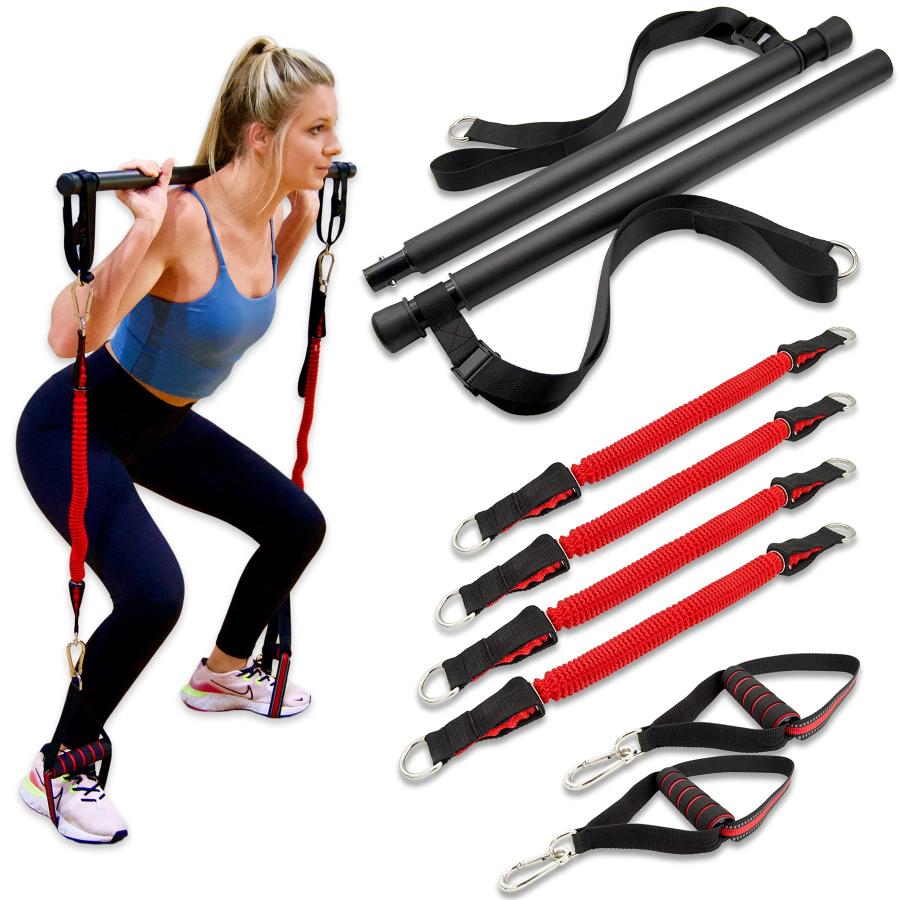 【並行輸入品】Black Mountain Products Portable Pilates Bar Kit with Resistanceの画像