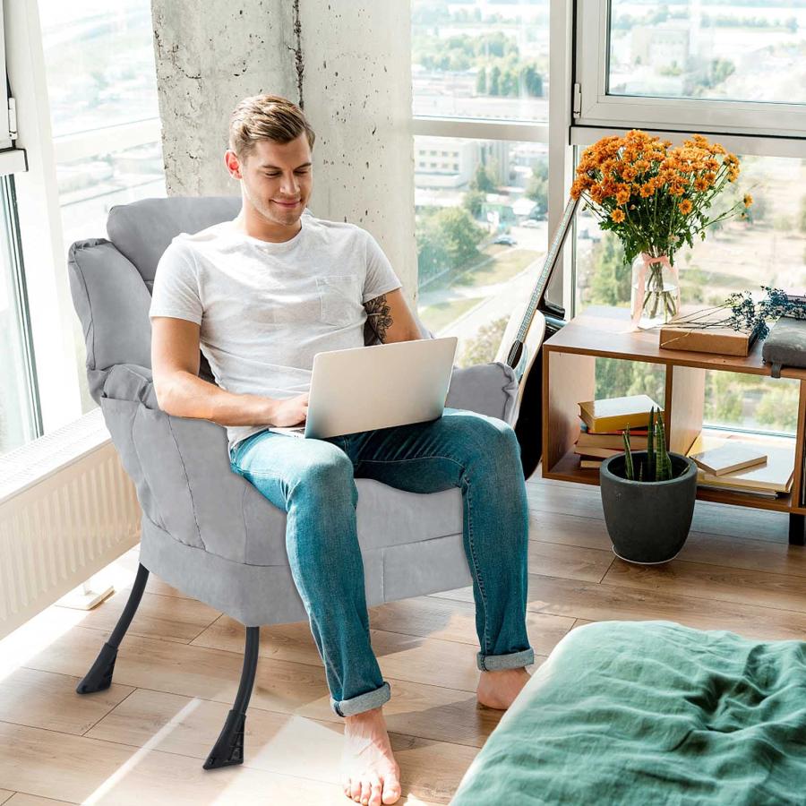 Modern Lazy Chair シングル のんびりソファ 快適 リクライニング アームチェア ソフト ラウンジチェア サイドポ 並行輸入品 | Modern | 03