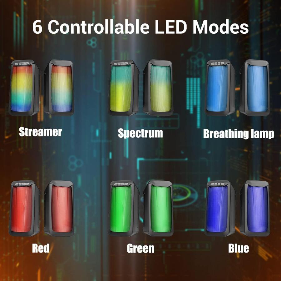 Smalody PC Speakers for Desktop RGB LED Gaming Computer Speaker