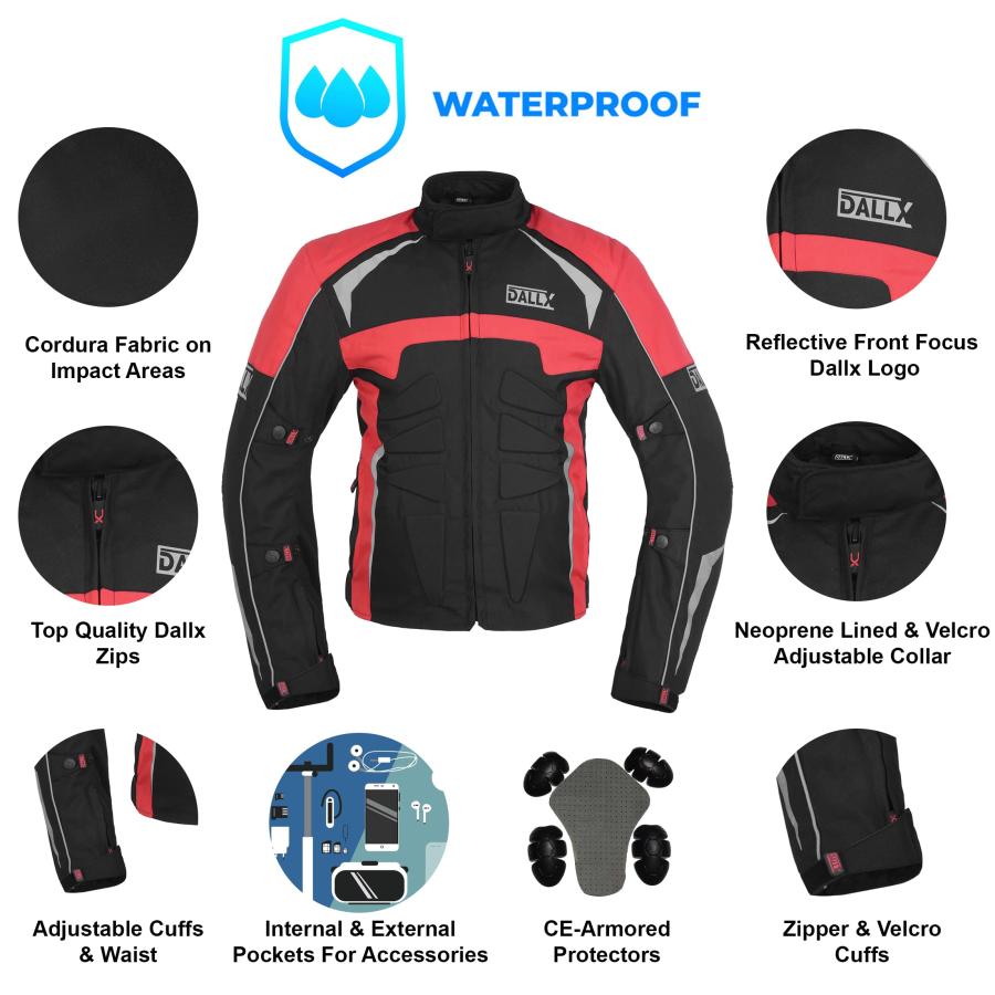 【並行輸入品】DALLX Waterproof Textile Motorcycle Riding Jacket for Men Dualspの画像