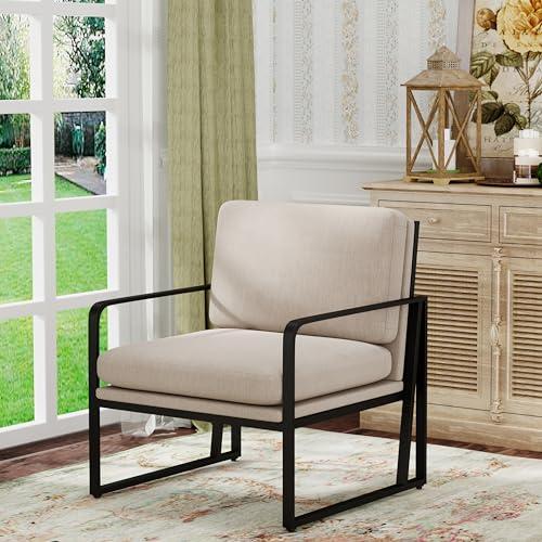 【並行輸入品】ALISH Modern Accent Chairs， Upholstered Living Room Chairs Linen_1