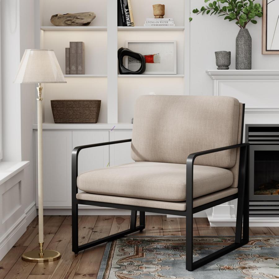 【並行輸入品】ALISH Modern Accent Chairs， Upholstered Living Room Chairs Linen_6