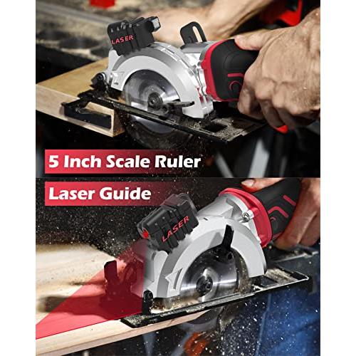 【並行輸入品】PowerSmart 5.8 Amp 4 1/2 Inch Mini Circular Saw with 6 Blades fo_4