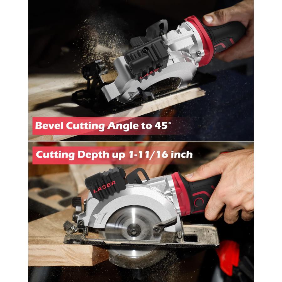 【並行輸入品】PowerSmart 5.8 Amp 4 1/2 Inch Mini Circular Saw with 6 Blades fo_6