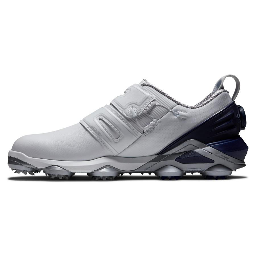 【並行輸入品】FootJoy Men's Tour Alpha Dual Boa Golf Shoe, White/Navy/Grey, 12の画像