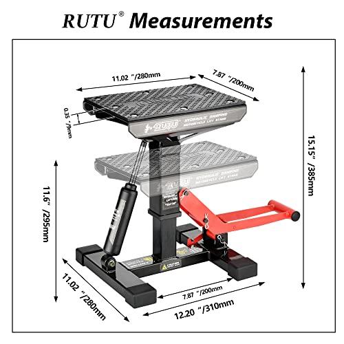並行輸入品】RUTU 油圧式オートバイリフトスタンド 高耐久スチール