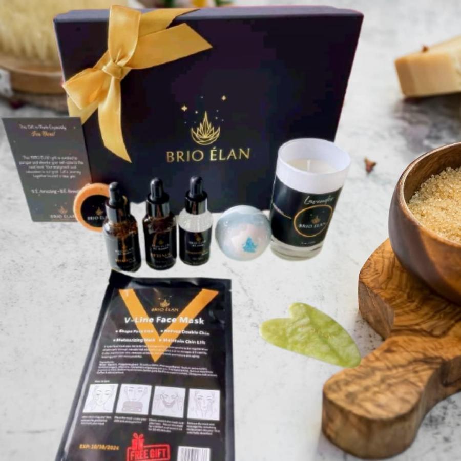 売れ筋がひ贈り物！ BRIO ELAN Ultimate Skin Care & Wellness Gift Set Complete 7-Piec