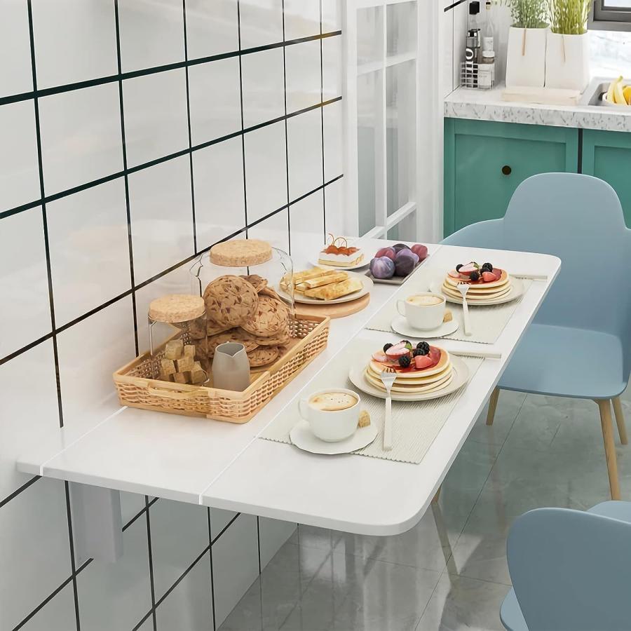 【並行輸入品】COSTWAY Wall Mounted Folding Table 31.5inch x 23.5inch Drop-Leaf　並行_2