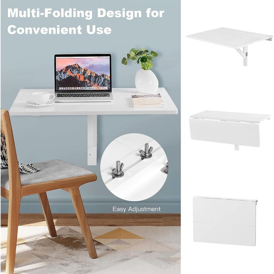 【並行輸入品】COSTWAY Wall Mounted Folding Table 31.5inch x 23.5inch Drop-Leaf　並行_3