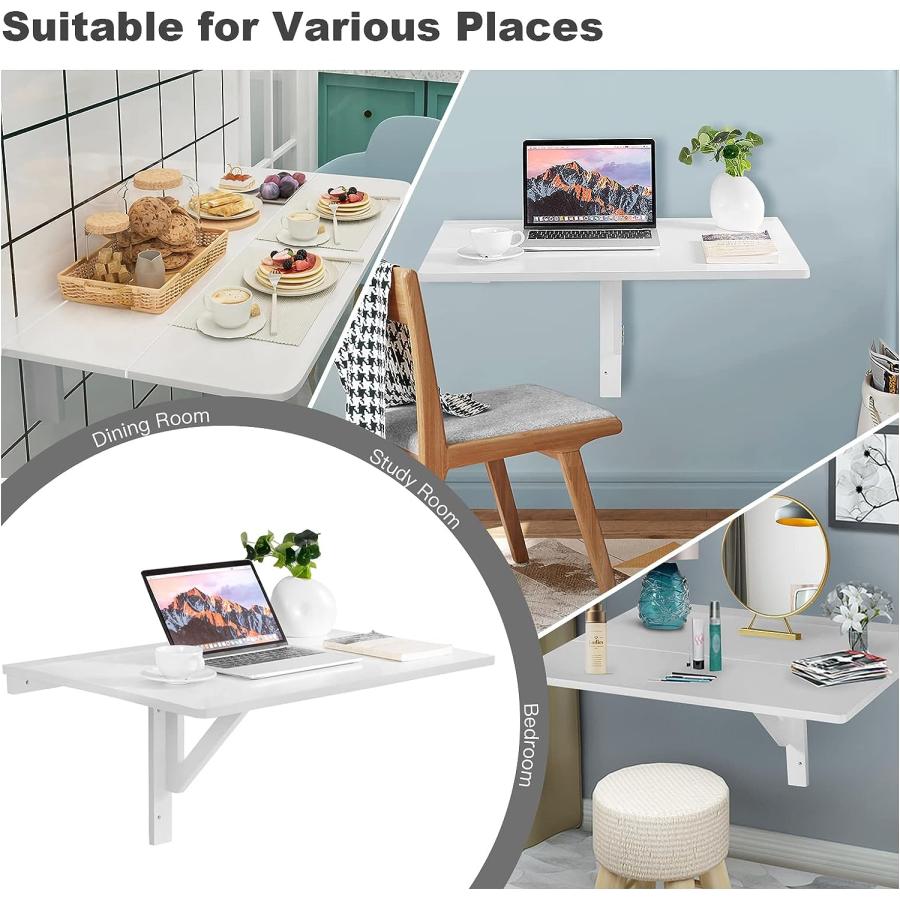【並行輸入品】COSTWAY Wall Mounted Folding Table 31.5inch x 23.5inch Drop-Leaf　並行_7