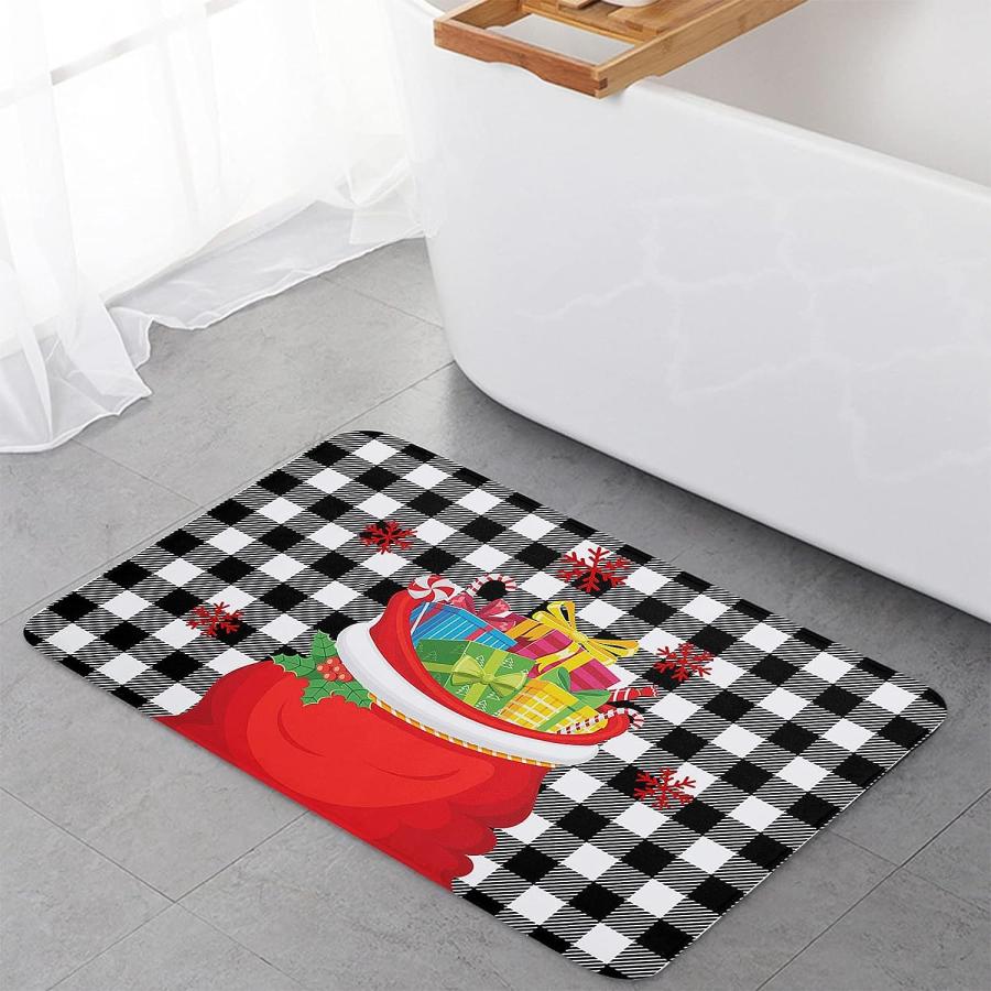 【並行輸入品】Christmas Front Door Mats Outdoor Indoor Kitchen Mat Gift and Red 並行の画像