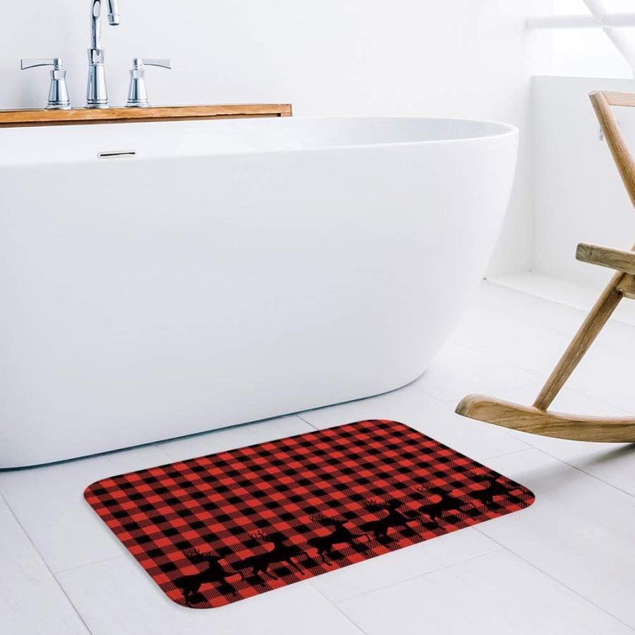 【並行輸入品】Prironde Christmas Front Door Mats Outdoor Indoor Kitchen Mat Buf 並行の画像