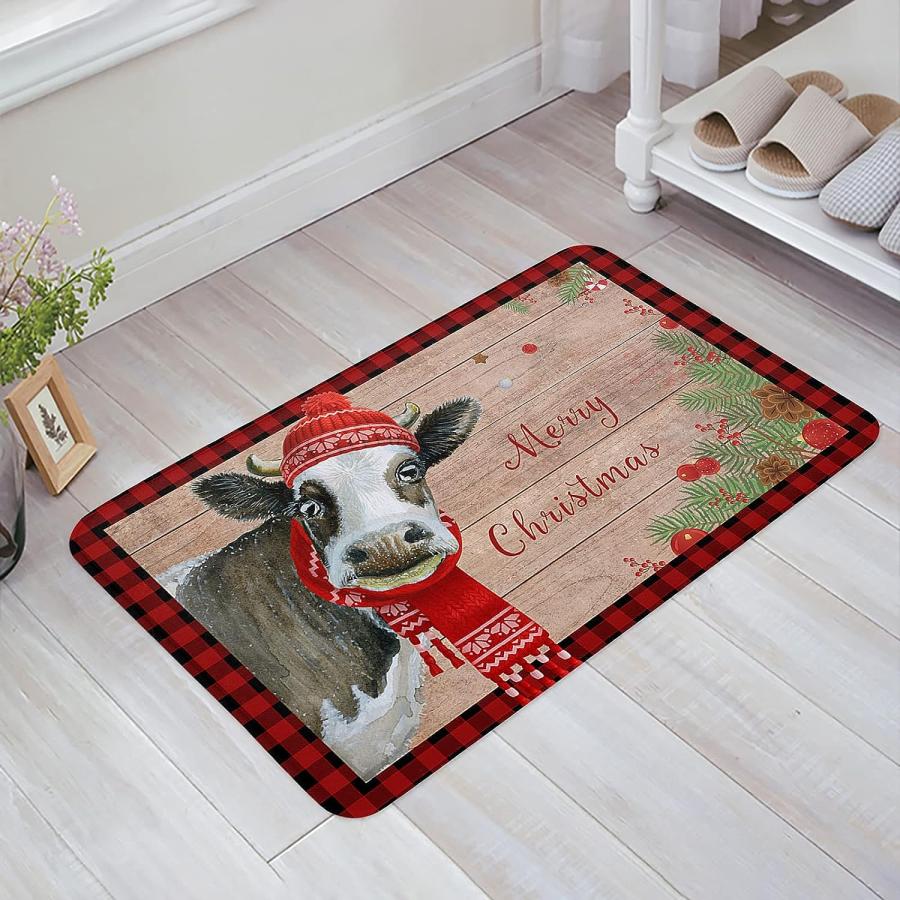 【並行輸入品】Prironde Christmas Front Door Mats Outdoor Indoor Kitchen Mat Far 並行の画像