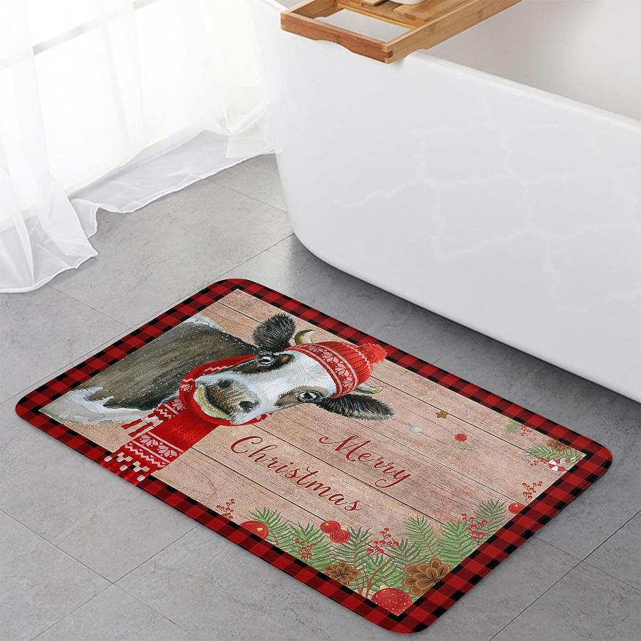 【並行輸入品】Prironde Christmas Front Door Mats Outdoor Indoor Kitchen Mat Far 並行の画像