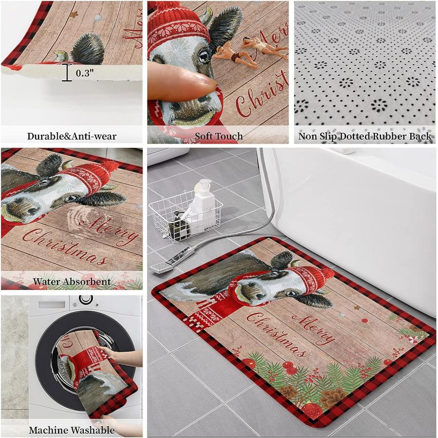 【並行輸入品】Prironde Christmas Front Door Mats Outdoor Indoor Kitchen Mat Far 並行の画像