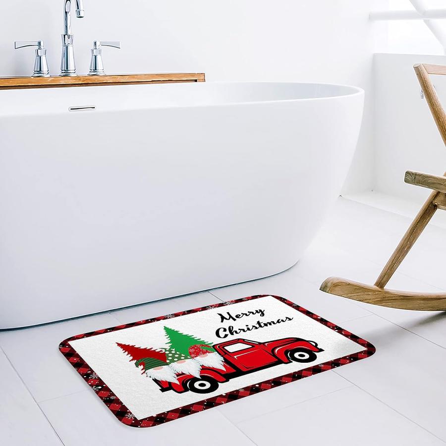 【並行輸入品】Christmas Front Door Mats Outdoor Indoor Kitchen Mat Red Truck Gn 並行の画像