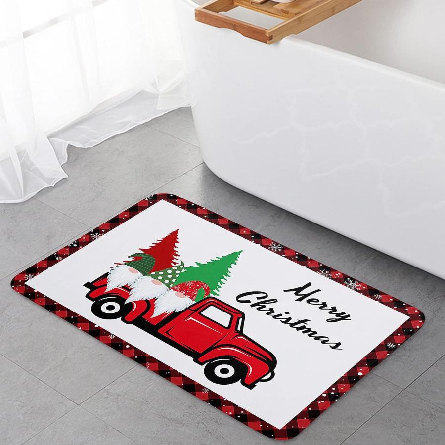 【並行輸入品】Christmas Front Door Mats Outdoor Indoor Kitchen Mat Red Truck Gn 並行の画像