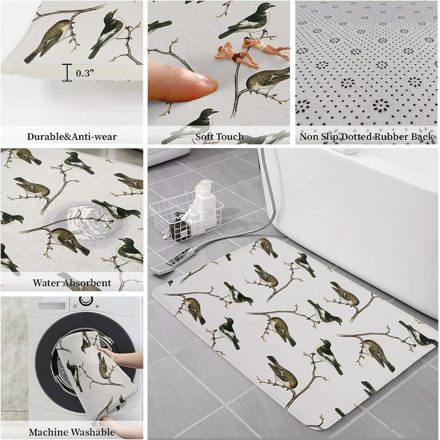 【並行輸入品】Prironde Christmas Front Door Mats Outdoor Indoor Kitchen Mat Bir 並行の画像