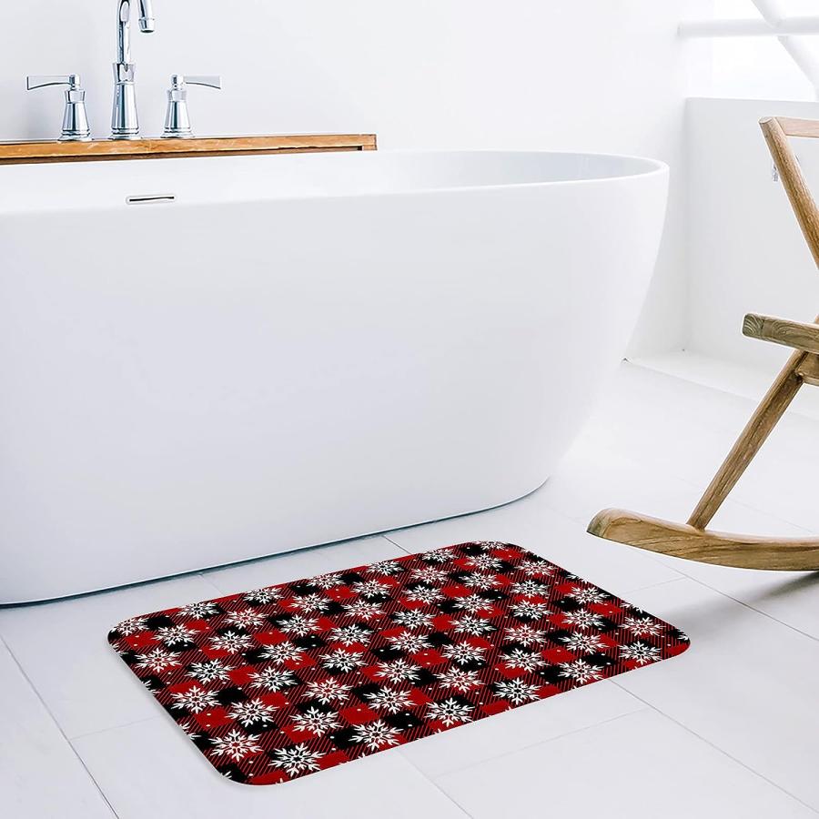 【並行輸入品】Christmas Front Door Mats Outdoor Indoor Kitchen Mat Snowflake Re 並行の画像