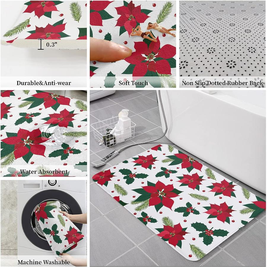 【並行輸入品】Prironde Christmas Front Door Mats Outdoor Indoor Kitchen Mat The 並行の画像