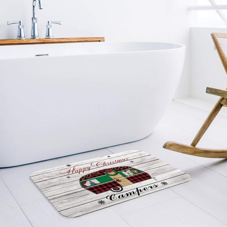 【並行輸入品】Prironde Christmas Front Door Mats Outdoor Indoor Kitchen Mat Mer 並行の画像