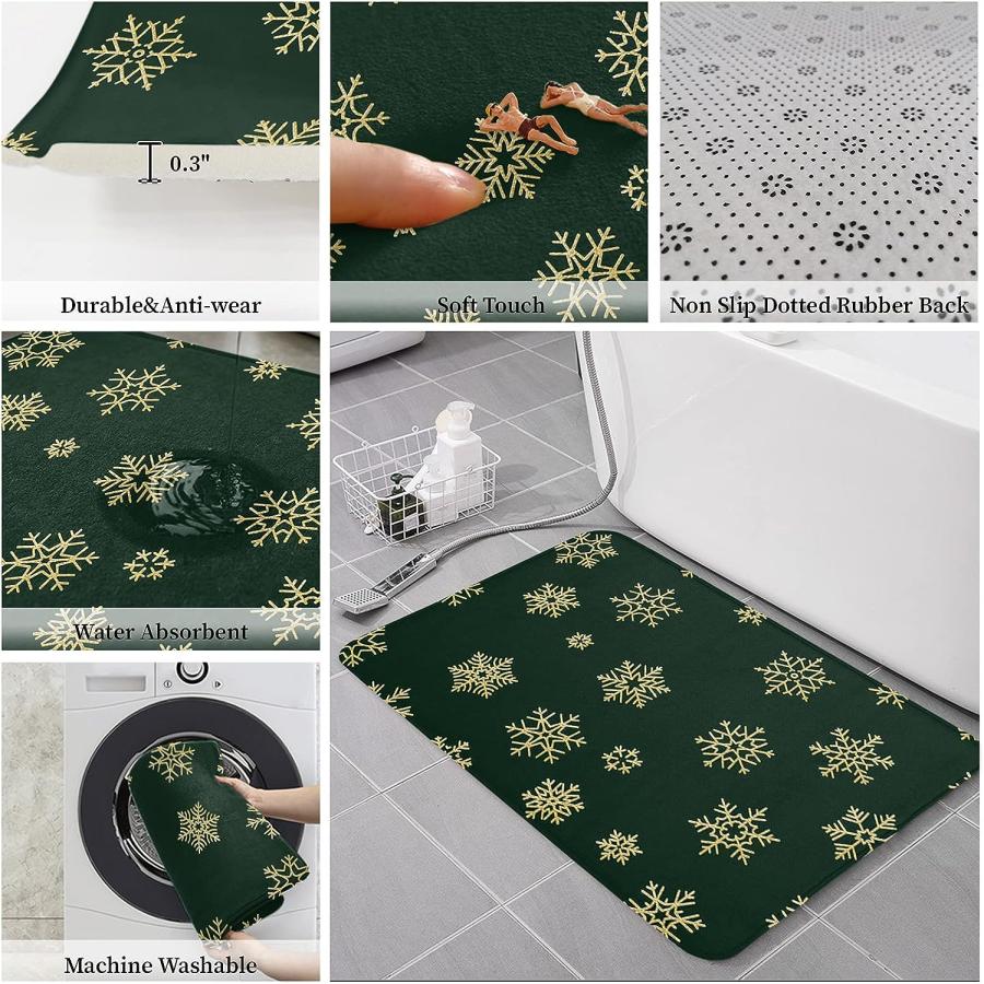 【並行輸入品】Prironde Christmas Front Door Mats Outdoor Indoor Kitchen Mat Sno 並行の画像