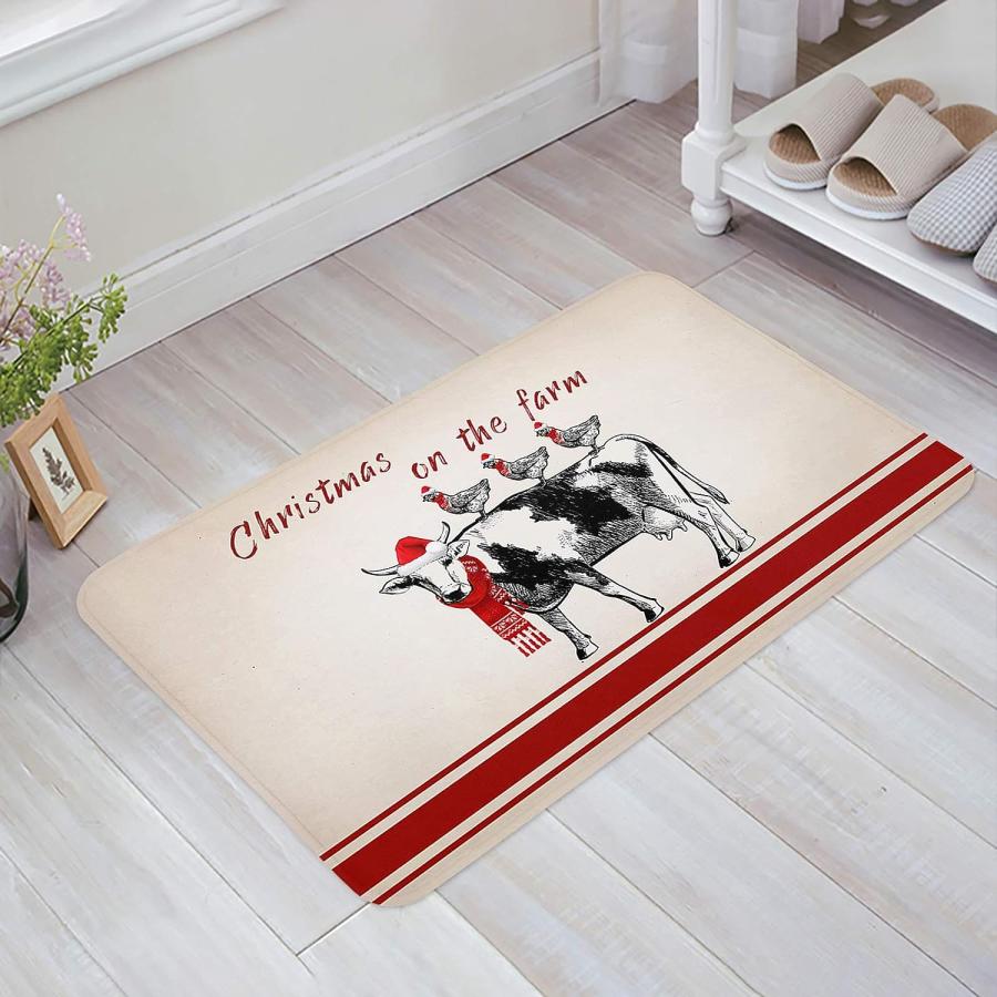 【並行輸入品】Prironde Christmas Front Door Mats Outdoor Indoor Kitchen Mat at  並行の画像