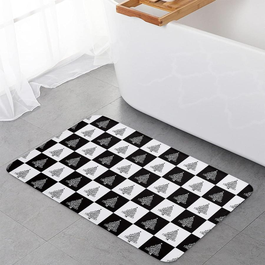 【並行輸入品】Christmas Front Door Mats Outdoor Indoor Kitchen Mat Pine Tree Bl 並行の画像