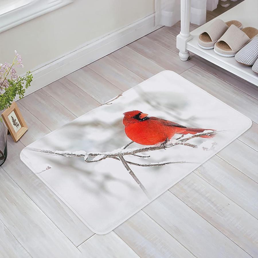 【並行輸入品】Prironde Christmas Front Door Mats Outdoor Indoor Kitchen Mat Red 並行の画像