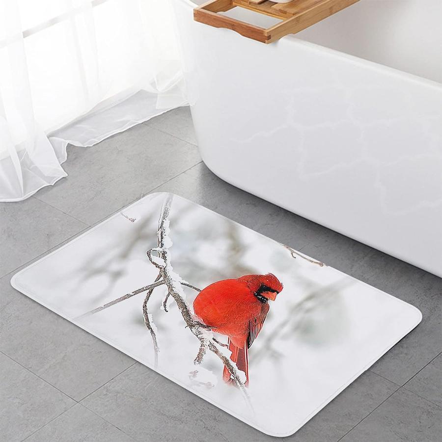 【並行輸入品】Prironde Christmas Front Door Mats Outdoor Indoor Kitchen Mat Red 並行の画像