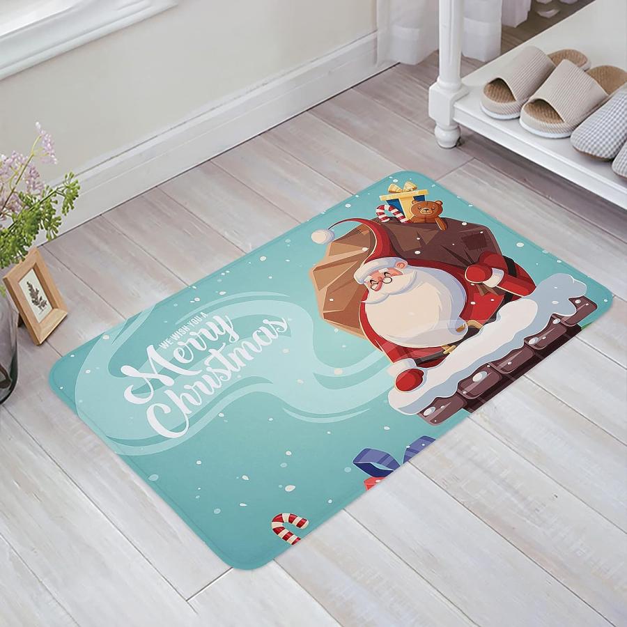 【並行輸入品】Prironde Christmas Front Door Mats Outdoor Indoor Kitchen Mat San 並行の画像