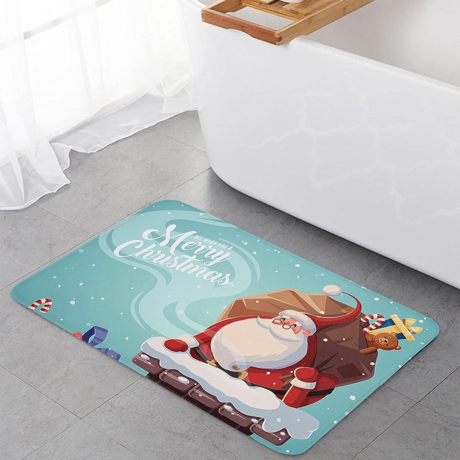 【並行輸入品】Prironde Christmas Front Door Mats Outdoor Indoor Kitchen Mat San 並行の画像