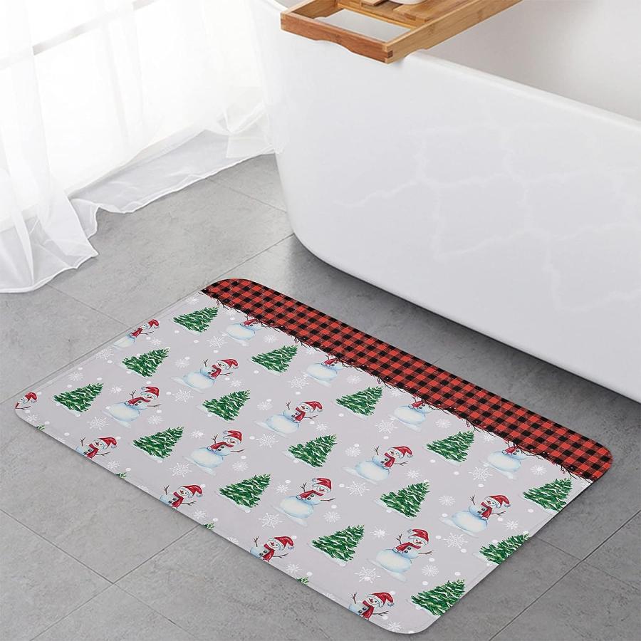 【並行輸入品】Christmas Front Door Mats Outdoor Indoor Kitchen Mat Red Buffalo  並行の画像