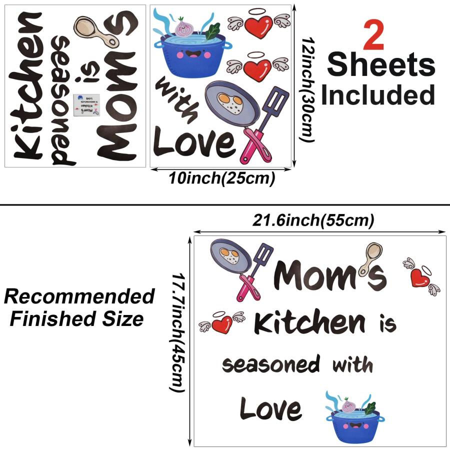 【並行輸入品】Maydahui Mom‘s Kitchen is Seasoned with Love Wall Stickers Kitch_3